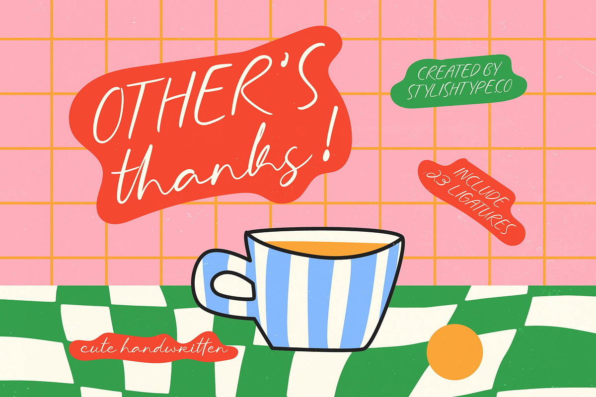 Other Thanks Cute Handwritten, a Script Font by stylishtype.co (Photo 1 of 10)