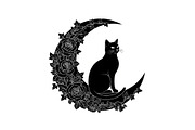 Cat on Crescent Moon Bundle, an Illustration by jahid234 (Thumbnail 26 of 31)