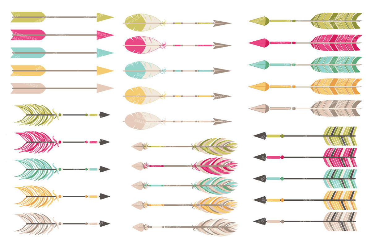 Bohemian Arrows Clipart & Vectors, an Illustration by Amanda Ilkov (Photo 4 of 4)