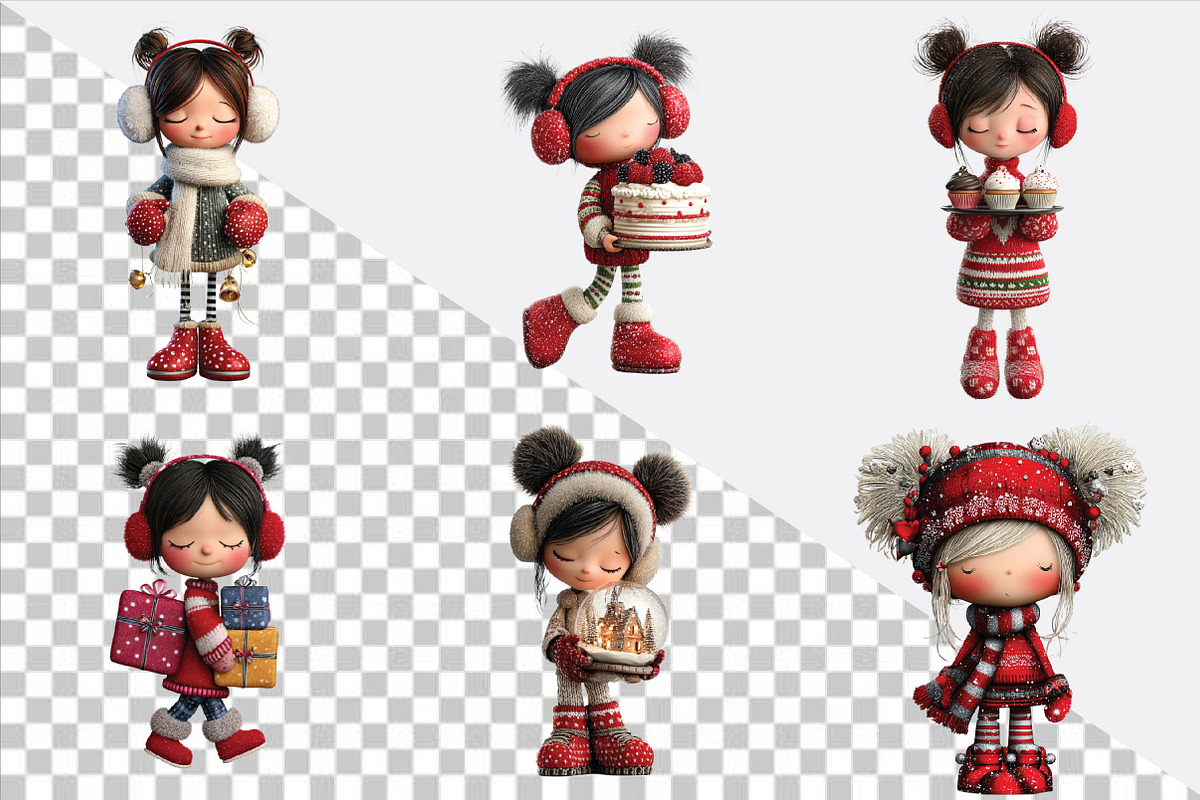Whimsical Christmas Girl Clipart Bun, a Healthcare Illustration by SVGArt (Photo 2 of 9)
