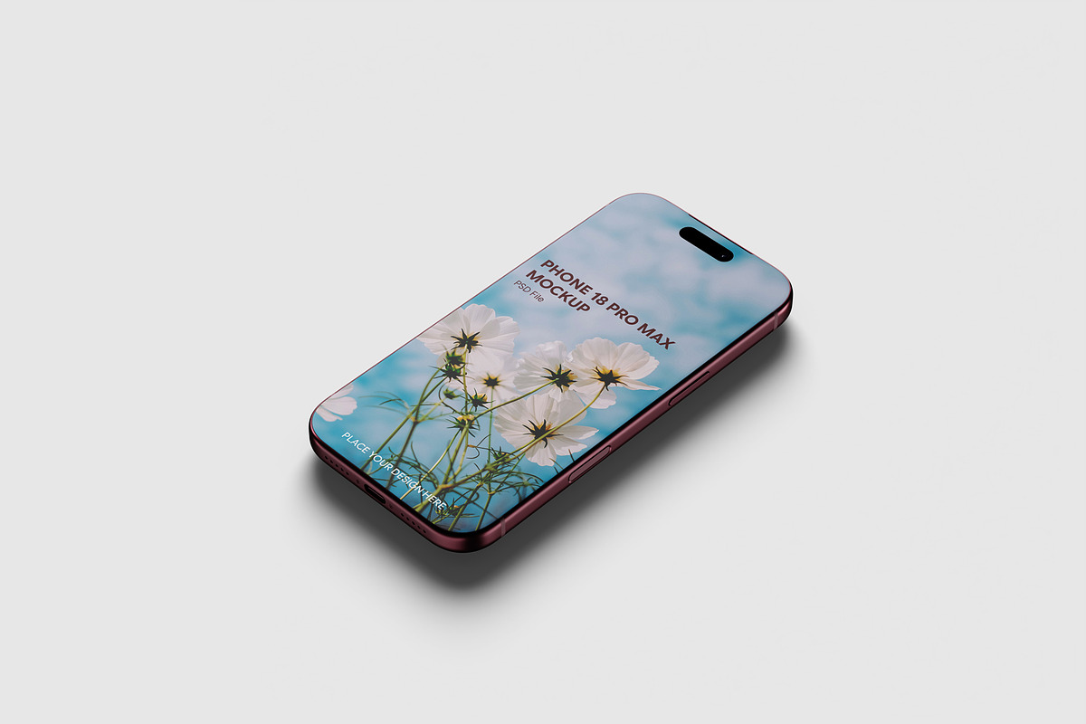 Phone 18 Pro Mockup, an iPhone Mockup by scribrostudio (Photo 4 of 10)