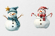 Funny Christmas Snowman Clipart, an Illustration by DreamCafeArt (Thumbnail 7 of 7)