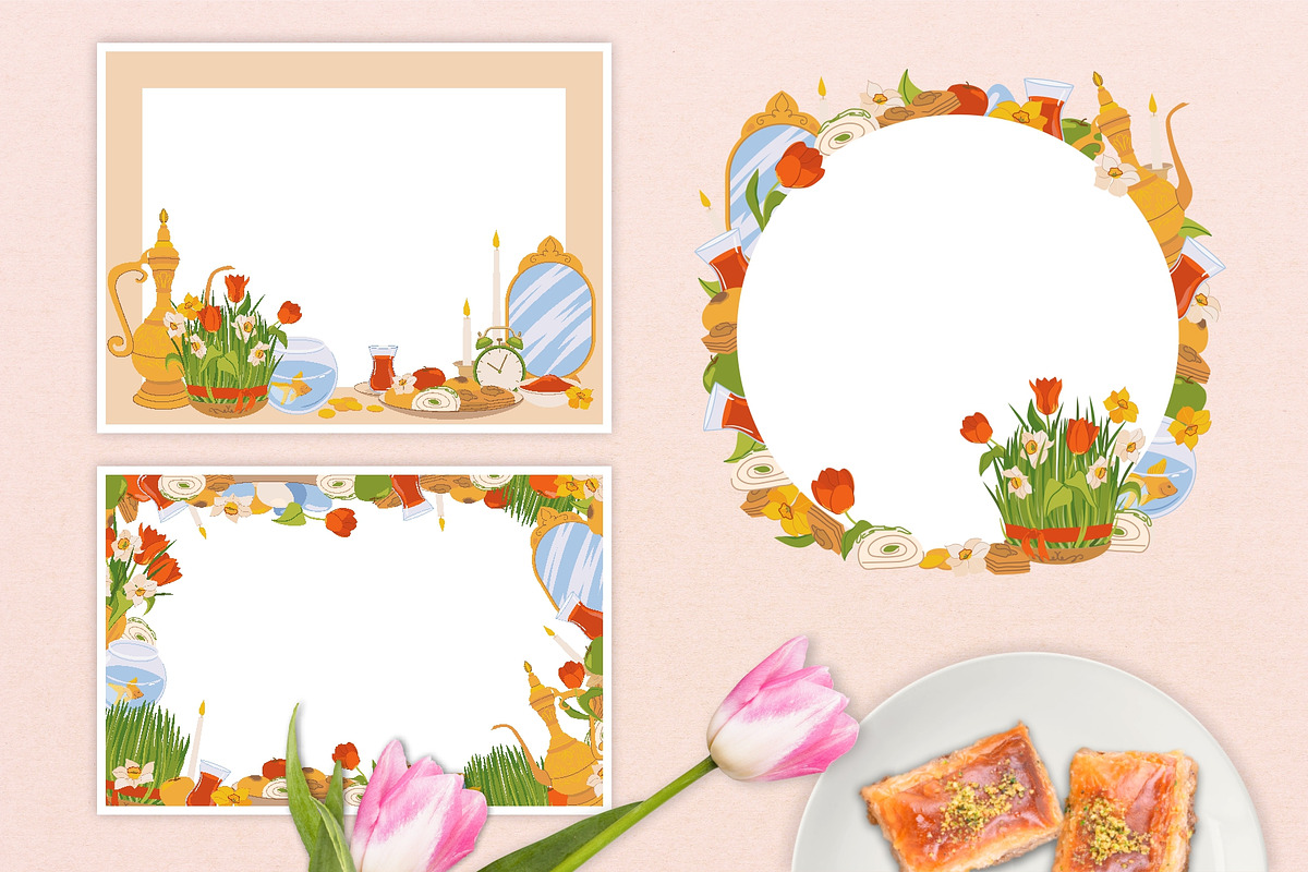 Happy Nowruz Day. Vector set, a Seasonal Illustration by Tata Pilip (Photo 10 of 14)