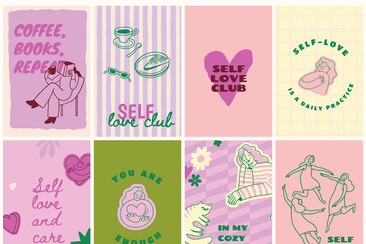 Self love, vector illustrations, an Object Graphic by venimo (Photo 14 of 15)
