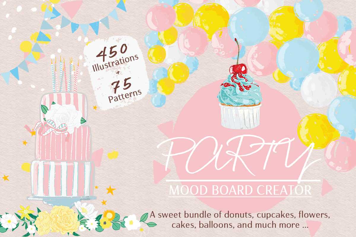 Party Mood Board Creator, a Decorative Illustration by Lovalù® (Photo 1 of 12)