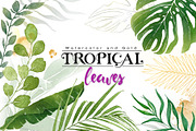 Watercolor & Gold Tropical Leaves, an Object Illustration by Papatongartist (Thumbnail 1 of 10)