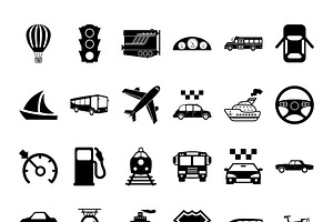 Transportation icon set., an Outline Icon by Oleksii