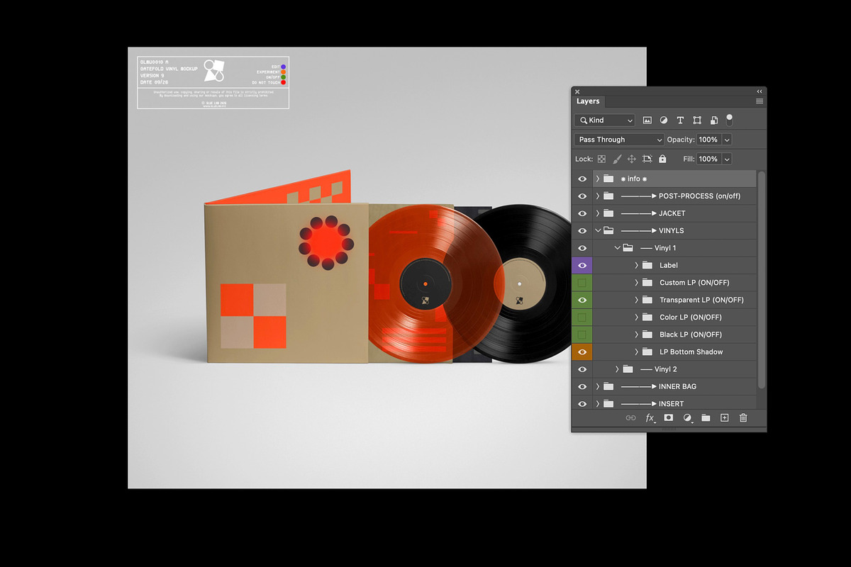 Gatefold Vinyl Mockup Pack, a Packaging Mockup by Glue Lab (Photo 7 of 8)