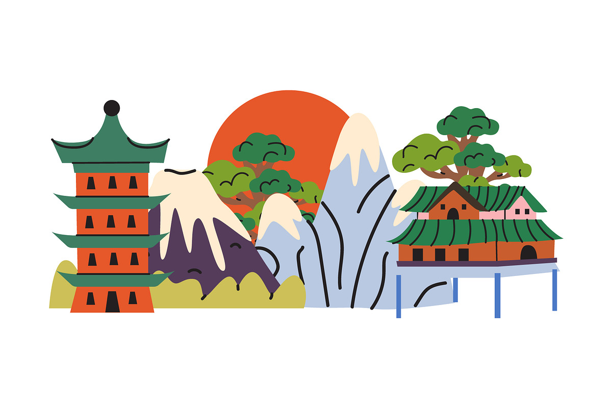 Japan Travel Clipart Vector Set, a Decorative Illustration by Luamor (Photo 4 of 5)