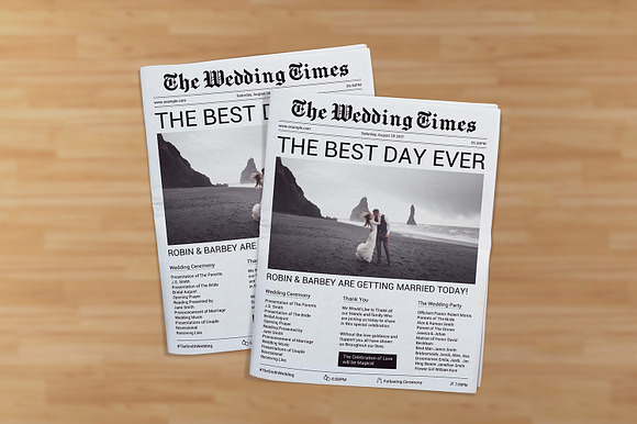 Wedding Newspaper Template preview 8