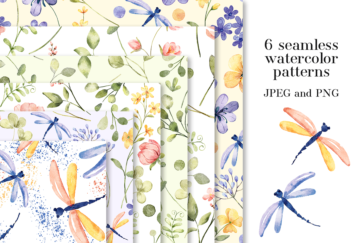 Digital paper, patterns wild flowers, a Pattern Graphic by Larisa Maslova (Photo 1 of 3)