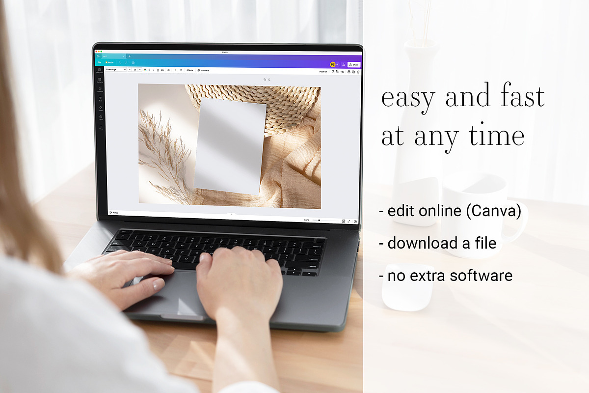 Card Mockup 5x7 Online Edit Canva, a Product Mockup by PawMockups 2 (Photo 3 of 7)