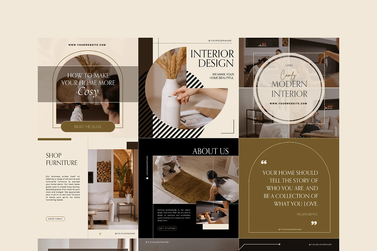 36 Interior Design Instagram Posts, a Social Media Template by The Lone Crowd (Photo 2 of 9)