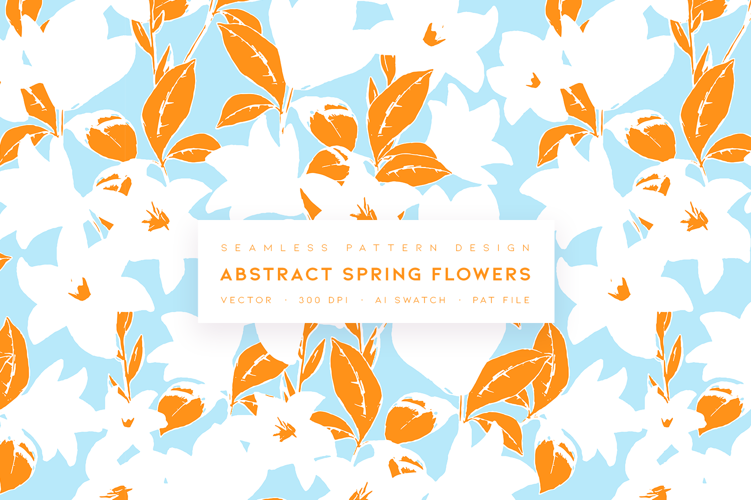 Abstract Spring Flowers, a Pattern Graphic by MalyskaStudio