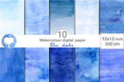 Blue Shades Digital paper, a Texture Graphic by AqwaColor (Thumbnail 1 of 3)