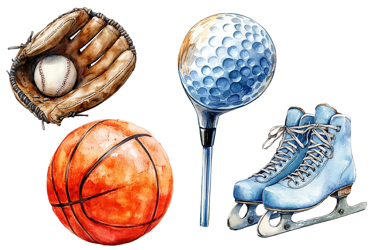 Watercolor Sport Clipart, an Illustration by Designworld (Photo 4 of 6)