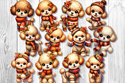 Cute Autumn Poodle Clipart Set, a Seasonal Illustration by V Design Creator (Thumbnail 9 of 9)