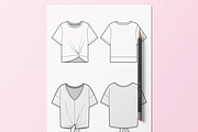 Sportswear for Women Flat Sketch Set, an Illustration by HYDNSTUDIO (Thumbnail 5 of 10)
