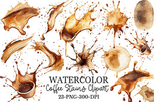Coffee Stains Clipart, an Illustration by Rose Art