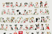 Christmas Watercolor Dogs Clipart, a Seasonal Illustration by artinspirestudio (Thumbnail 2 of 8)