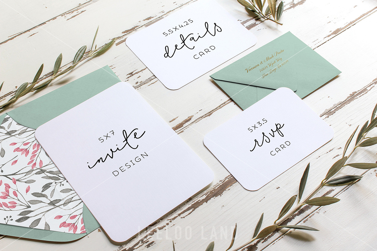 Rustic Wedding Suite Mockup Olive 3, a Print Template by ILLONA GRAPHICS (Photo 1 of 5)