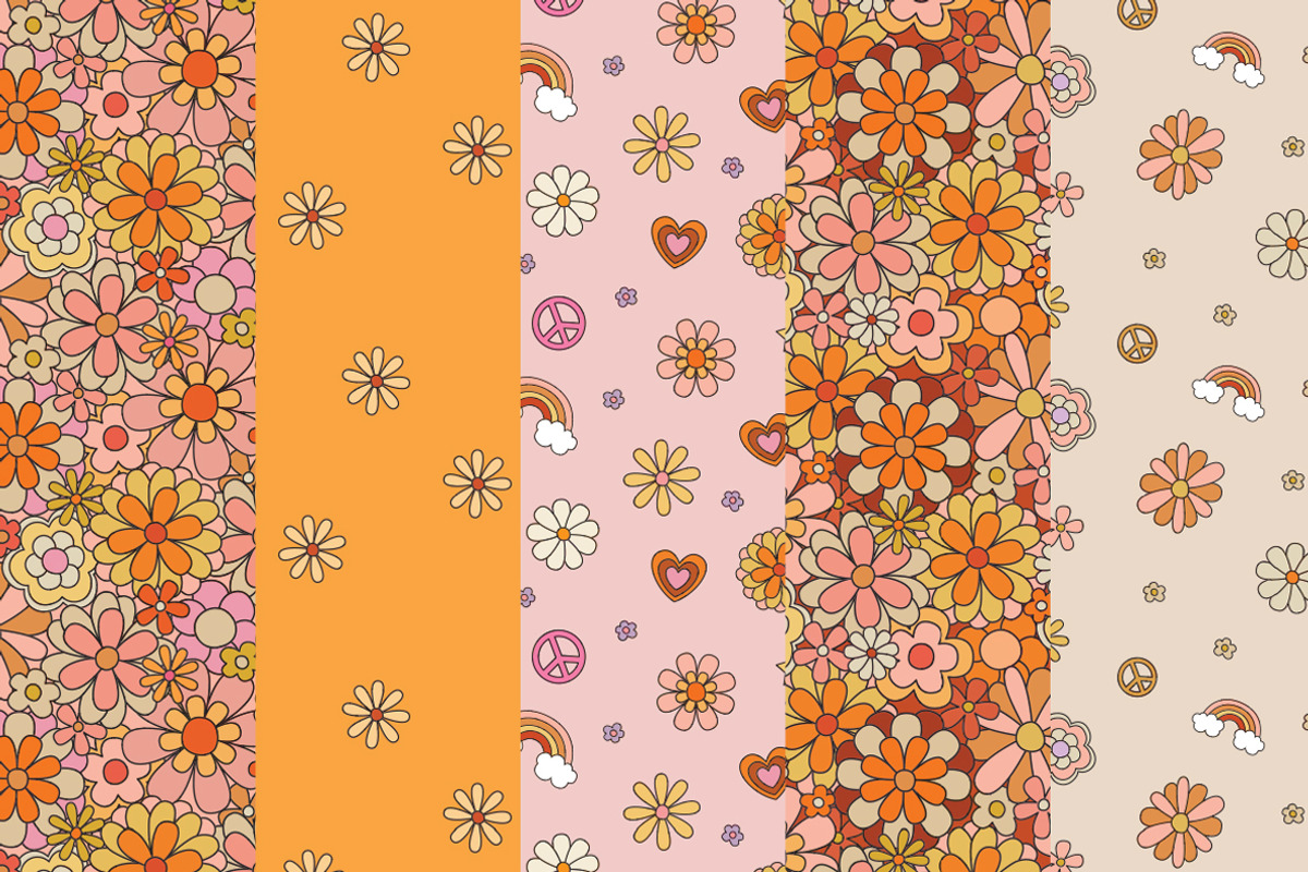 Talulah Retro Seamless Patterns, a Pattern Graphic by Emilie Cliche (Photo 4 of 7)