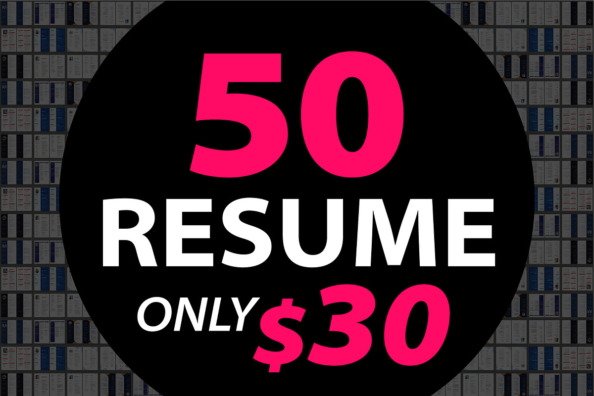 50 Resume Bundle | Editable MS Word, a Resume Template by Blue Digital Studio