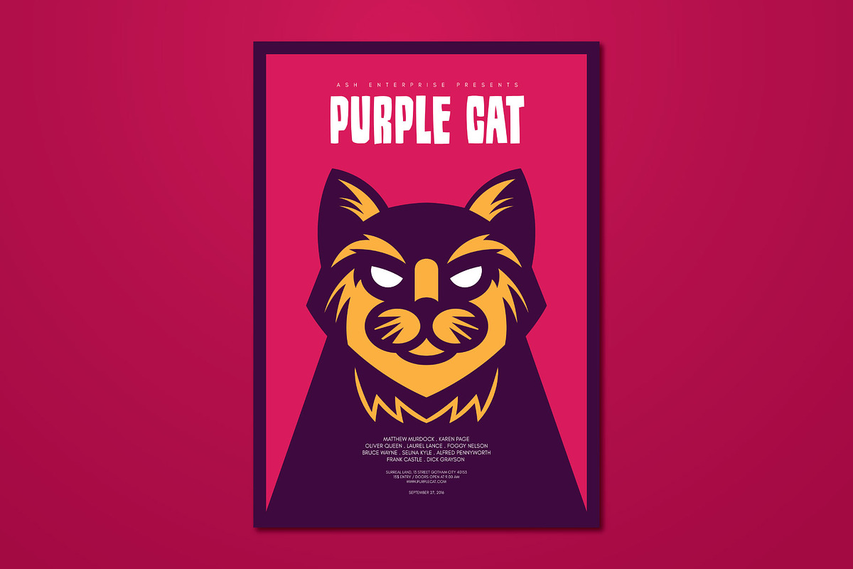 Purple Cat Halloween Flyer, a Flyer Template by ashenterprise (Photo 1 of 2)