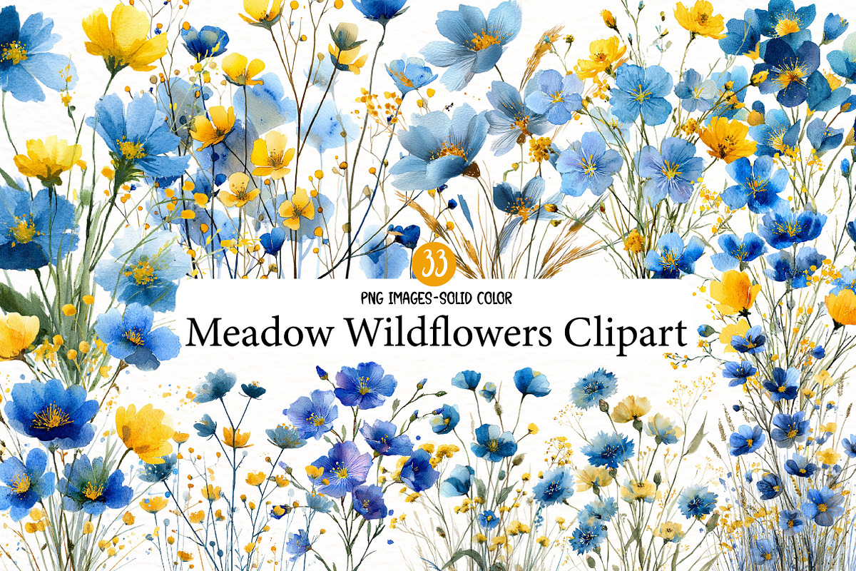 Meadow Wildflowers Clipart, an Illustration by Designworld (Photo 1 of 5)
