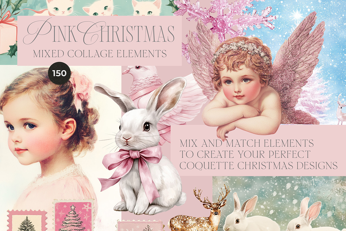 PINK CHRISTMAS COQUETTE COLLAGE, an Object Graphic by Lana Elanor (Photo 6 of 9)