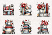 Summer Bookshelf Clipart, an Illustration by CreationArt (Thumbnail 7 of 7)
