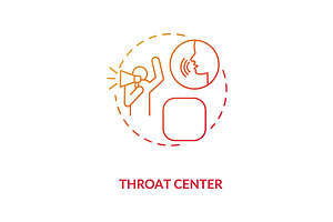 Throat Center Gradient Concept Icon