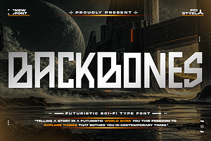 BACKBONES Futuristic Sci Fi Font