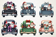 Christmas Gnome And Truck Clipart, an Illustration by RobertsArt (Thumbnail 4 of 7)