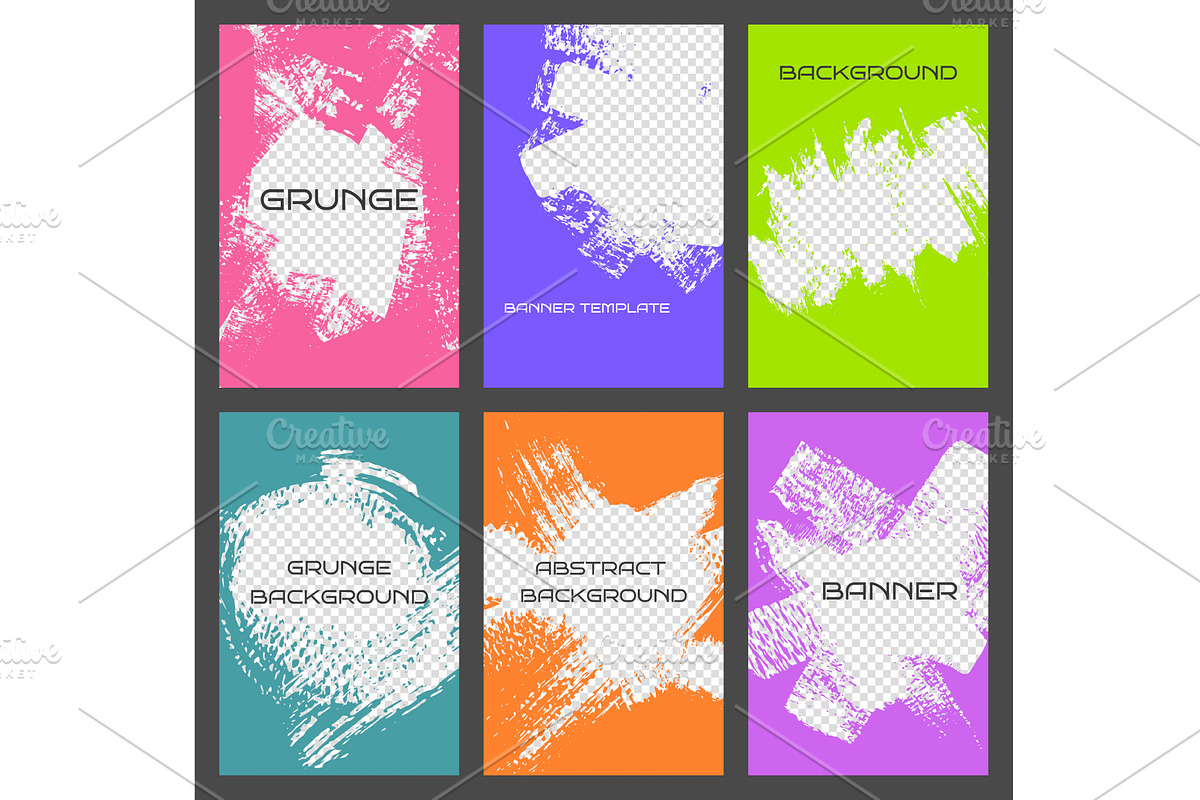 Grunge banner backgrounds. Poster, an Illustration by winwin.art