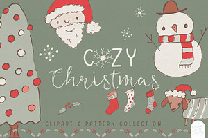 Cozy Christmas: Clipart & Patterns