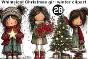 Whimsical Christmas Girl Winter, a Seasonal Illustration by Black Bird Studio (Thumbnail 1 of 7)