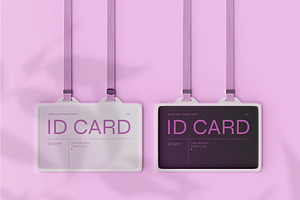 3d Set Of Two ID Holder Mockup