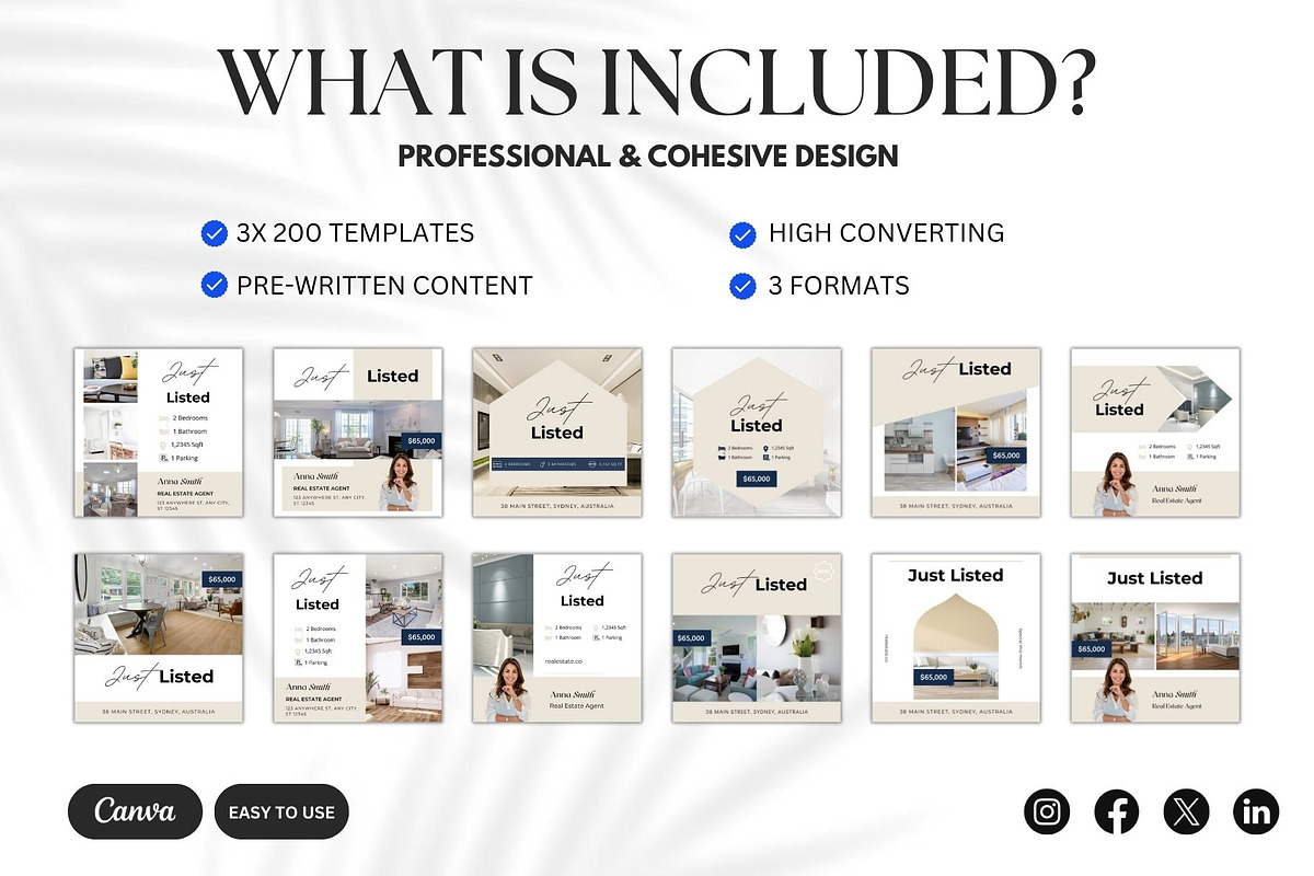 900+ Real Estate Just Listed Canva, a Social Media Template by Studioxhq (Photo 2 of 7)