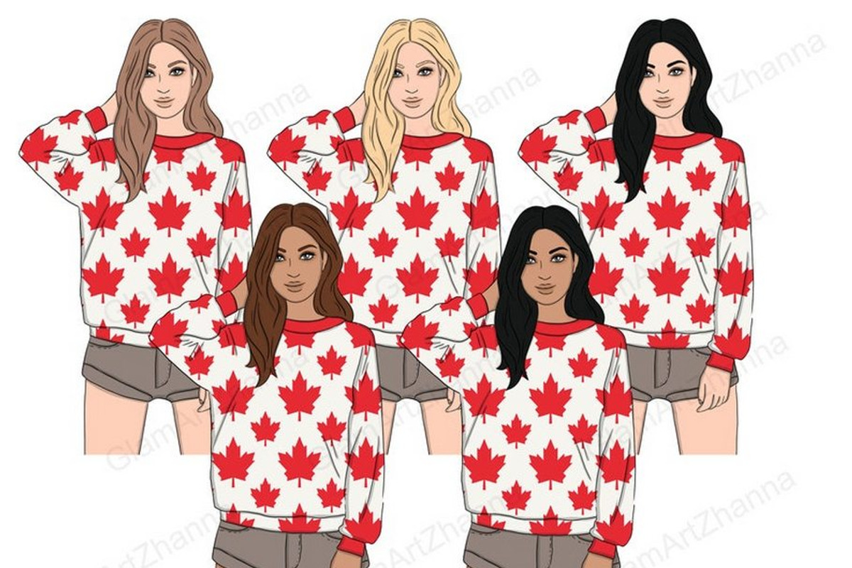 Canada Day Girls Clipart, a Person Illustration by GlamArtZhanna (Photo 2 of 4)