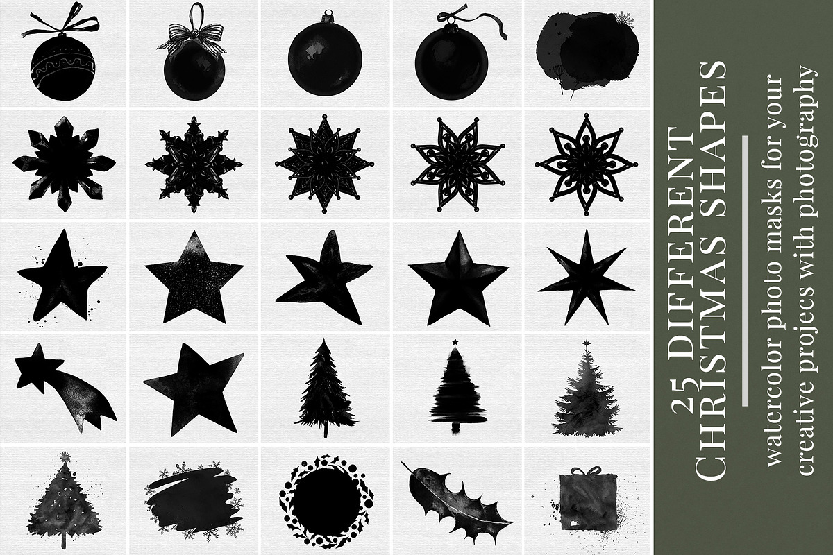 Christmas shapes photo masks, a Layer Style Add-On by BrownLeopard (Photo 2 of 6)