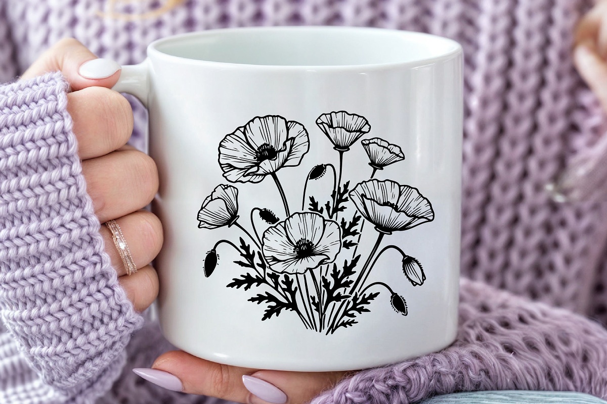 Spring California Poppy Flowers SVG, an Illustration by Rose Art (Photo 3 of 6)