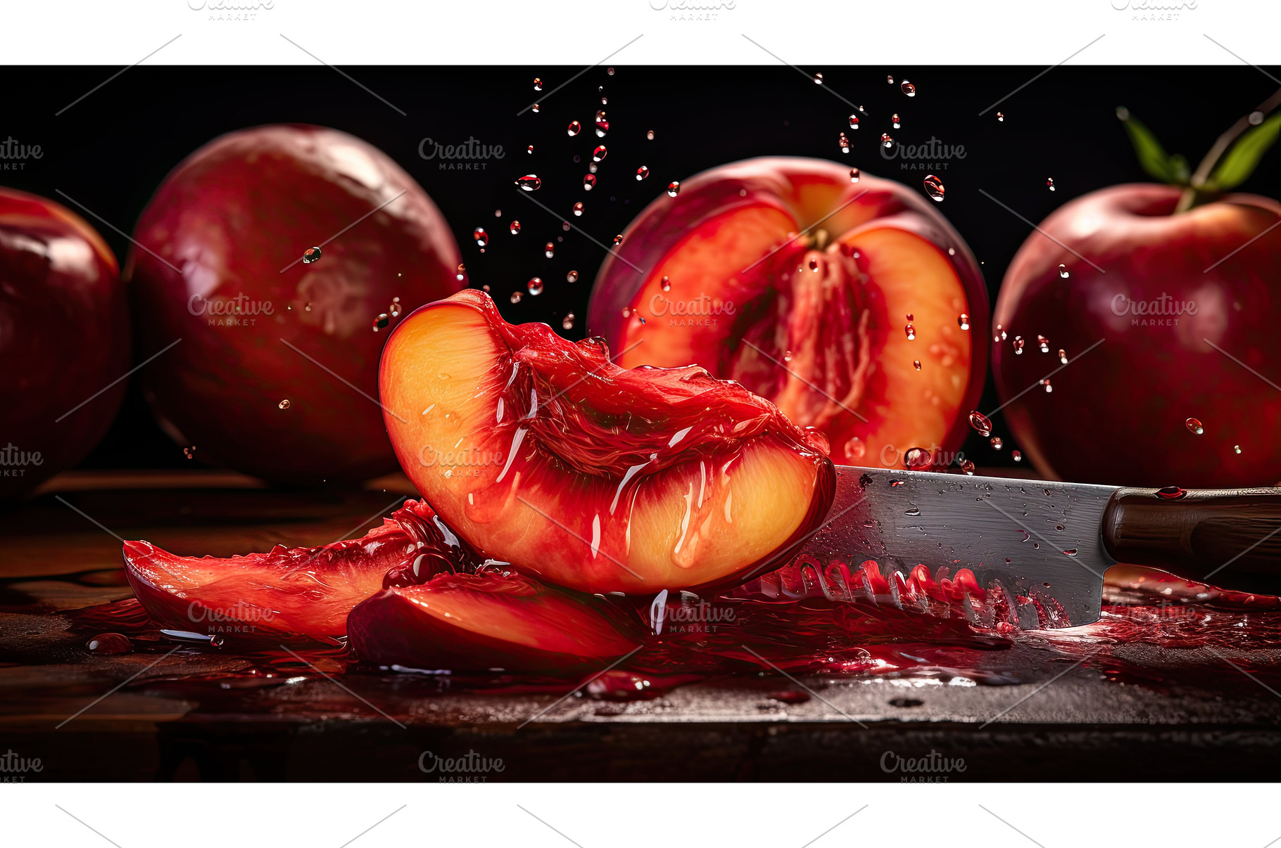juicy red peach fruit ai generated, a Nature Photo by pikepicture