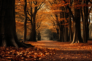 Beautiful autumn forest landscape wi, a Photo by Iftikhar Alam