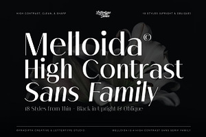 Melloida High Contrast Sans Family, a Sans Serif Font by Lettertype Studio