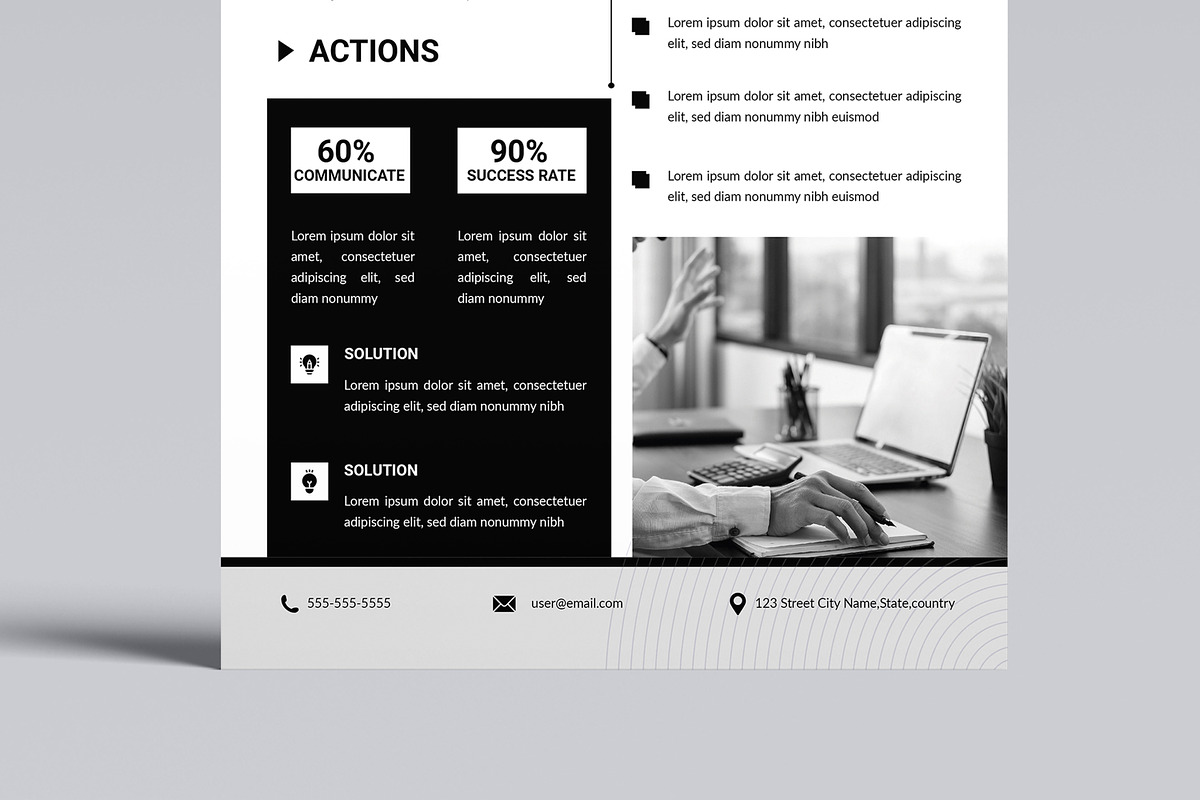 Black and White Business Case Study, a Stationery Template by MightyDesign (Photo 5 of 8)