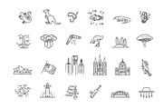 Australia. Vector icons set, an Animal Illustration by Tettygreen (Thumbnail 2 of 3)