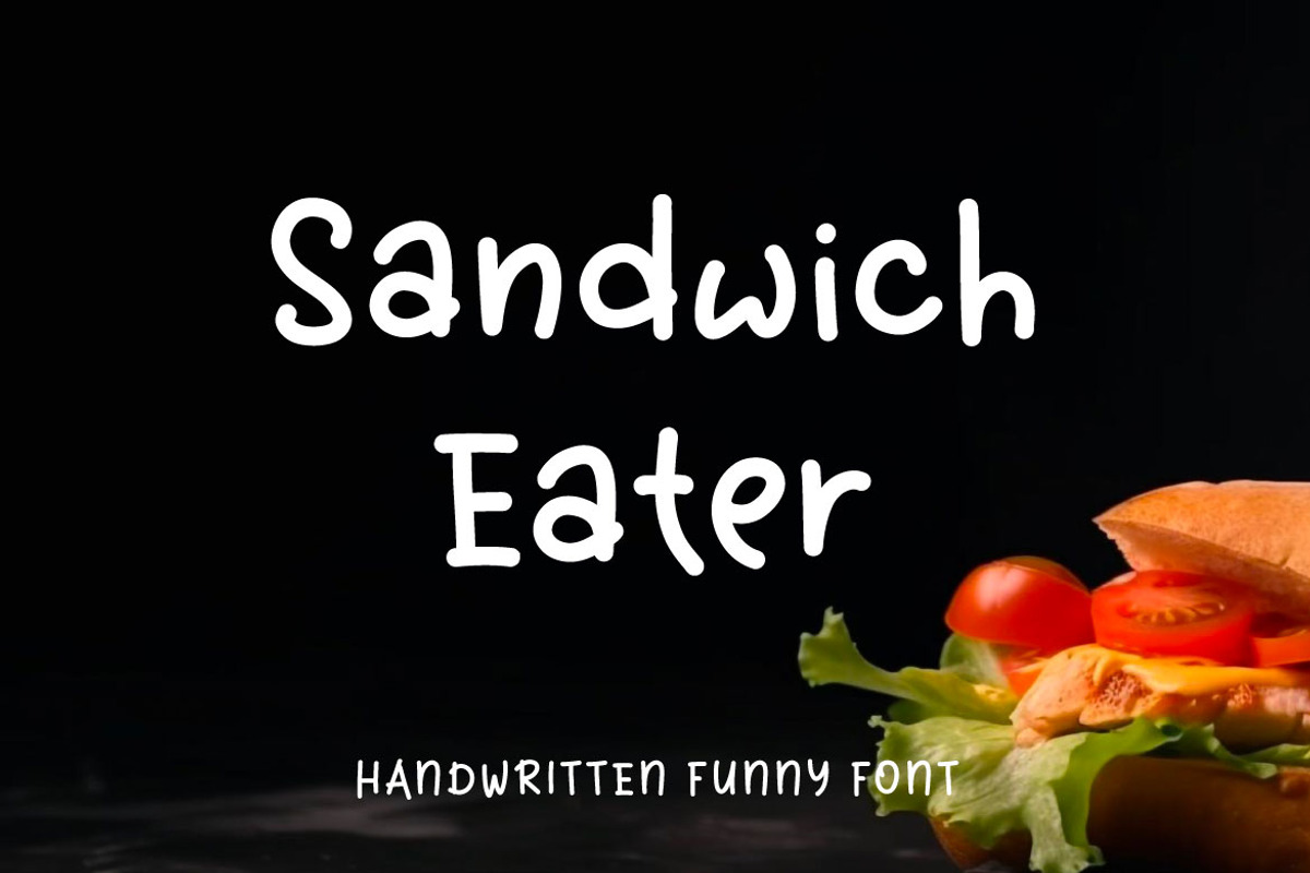 Sandwich Eater - Funny Playful Font, a Handwritten Font by Mightyfire (Photo 1 of 4)