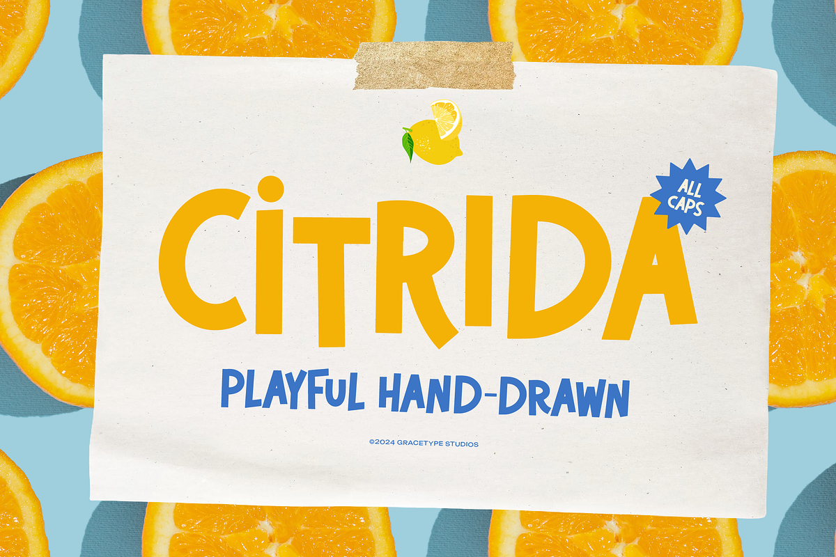 Citrida | Playful Hand Drawn, a Handwritten Font by gracetype_studio (Photo 1 of 12)