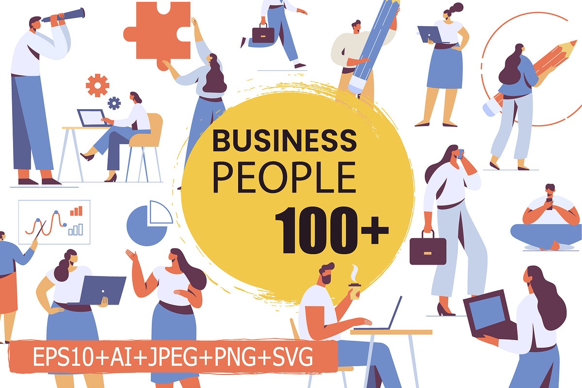 Business people vector bundle, a Person Illustration by Vector_Art (Photo 1 of 18)